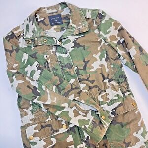 Love‎ Tree Military Jacket Large Camouflage Full Zip Snap Pocket